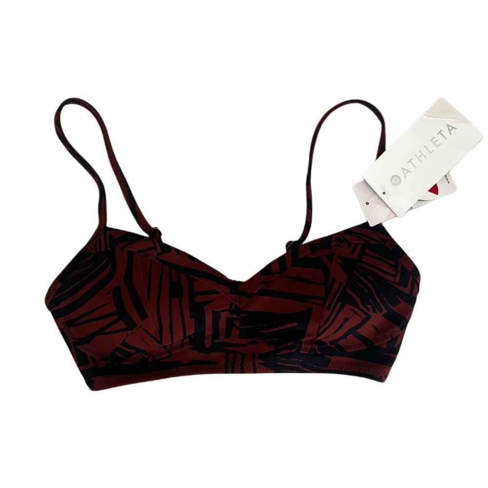 Athleta Women's Sienna & Black Printed Bikini Top NWT